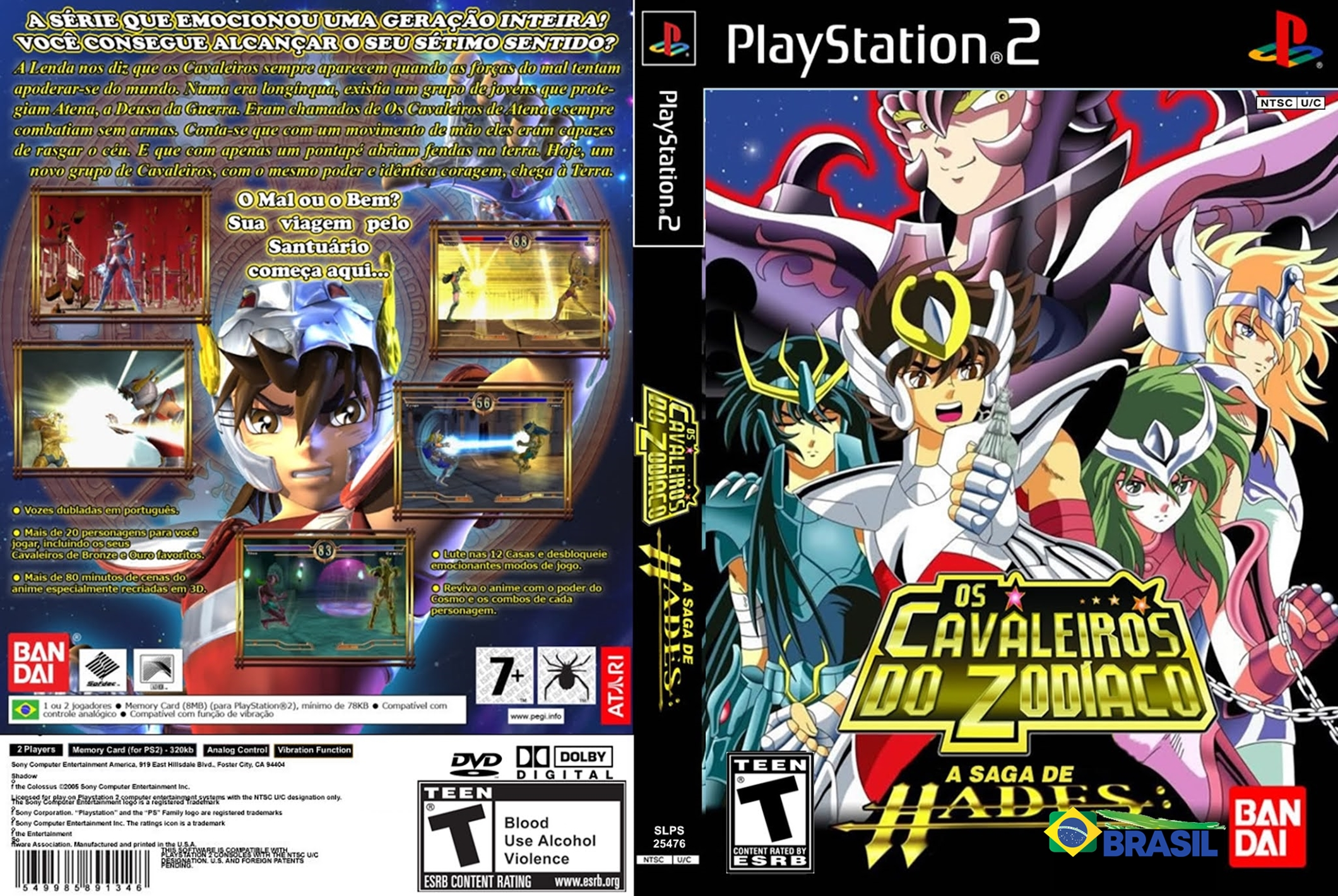 Revivendo a Nostalgia Do PS2: Cavaleiros do Zodíaco Saga do Santuário DVD ISO  PS2